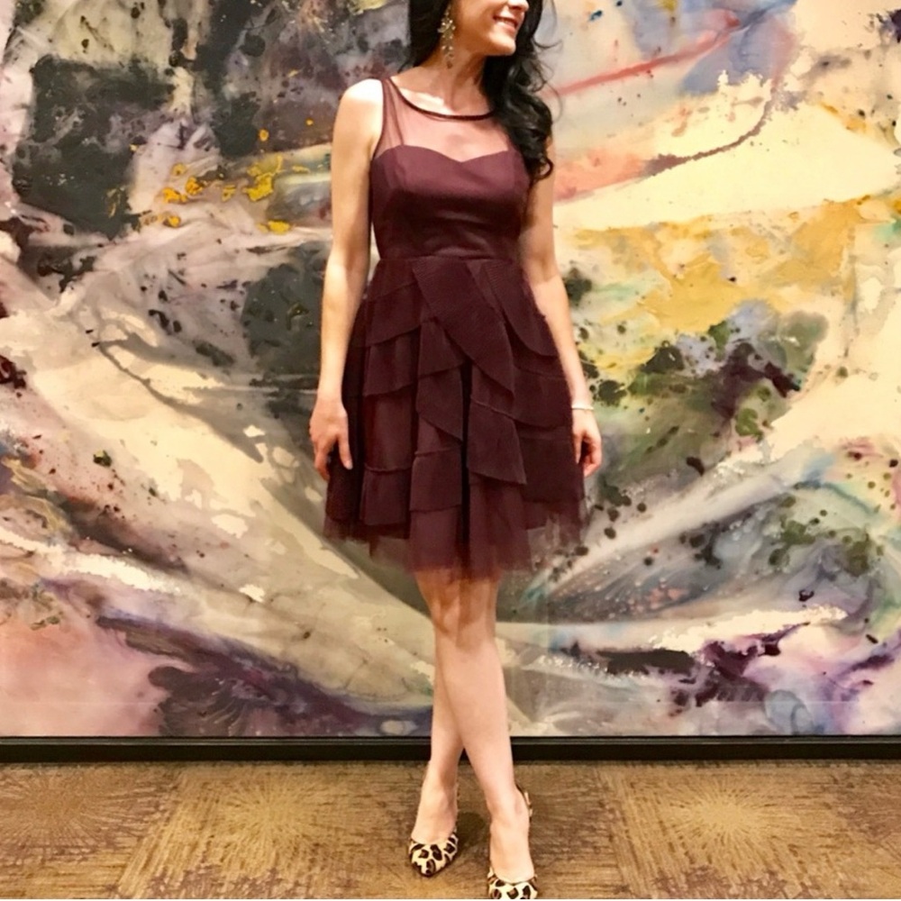 LC RUNWAY LMTD EDITION Dress Rich Burgundy Wine Classy Aesthetic Size 2 MSRP